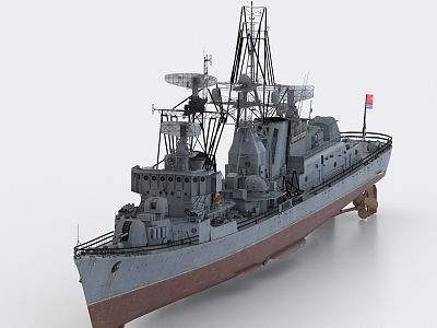 051 guided missile destroyer Zunyi ship cruiser patrol ship torpedo ship 3d model