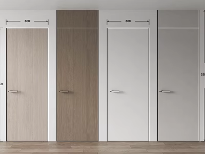 Modern Interior Hinged Doors In Various Colors And Sleek Wooden Finishes 3d model