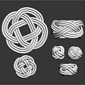 White Knotted Rope Decorative Items In Various Sizes For Modern Home Living