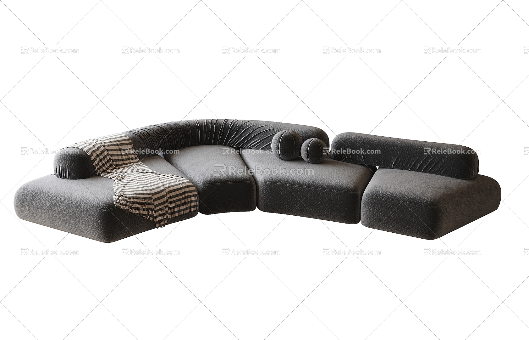 Modern Curved Sofa Multiplayer Sofa model