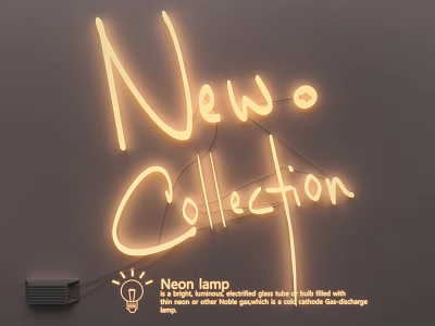 New Collection Modern Artistic Neon Lamps With Vibrant Colors And Designs 3d model