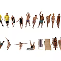 Group of People Engaging in Beach Activities Swimming Sunbathing And Relaxing with Deck Chairs