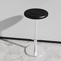 Modern Bar Stool With Black Seat And Silver Metal Frame Minimalist Design