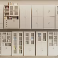 White Office Storage Cabinets With Glass Doors And Various Styles 3d model