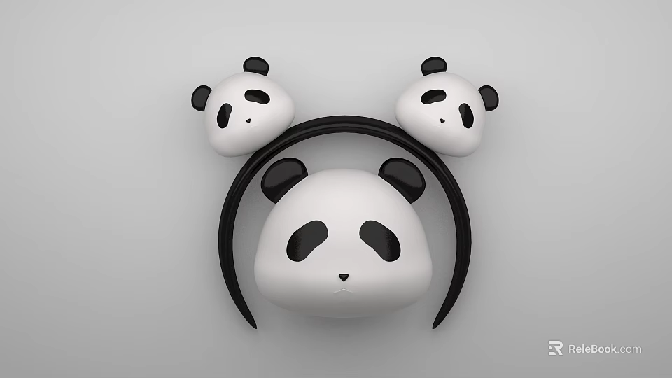 Cute Panda Headband Photo Check In Spot With Adorable Design For Selfies 3d model 