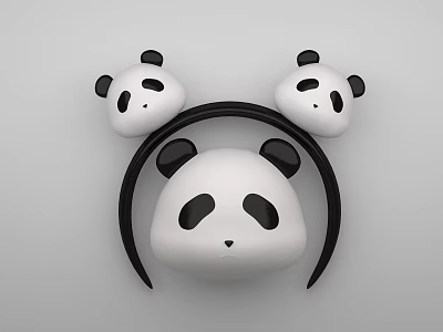 Cute Panda Headband Photo Check In Spot With Adorable Design For Selfies 3d model
