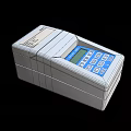 White Digital Testing Device With Blue Control Panel And Display Screen On Wooden Table 3d model