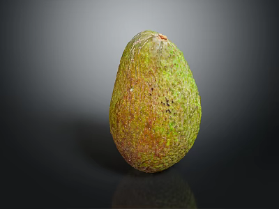 Fresh Ripe Avocado With Green Yellow Skin And Smooth Texture 3d model
