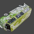 Vibrant Green Bus 3D Model Featuring Graffiti Art And Exterior Details