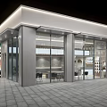 Minimalist Bubble Tea Shop Interior With Seating Plants And Shelves