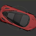 Red Sports Car Featuring Black Roof Silver Wheels and Sleek Aerodynamic Body Design
