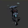 Sleek Blue Commuter Motorcycle With Red Accents Blue Seat And Black Wheels