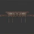Classic Traditional Building Wooden Frame Structure With Crossbeams Columns And Supports