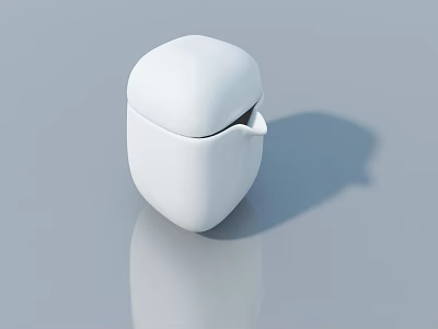 Minimalist White Hinged Door With Smooth Surface For Home Cabinet Storage 3d model