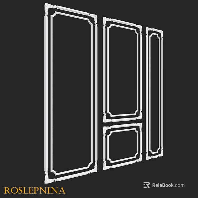 Modern Architectural Components With White Outline Frame And Geometric Structure Design 3d model 