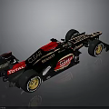 Renault Formula Race Car Black Red Gold Livery With Clear Total ESPN Logos Streamlined Design