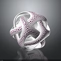 Modern White Furniture Decorative Ornament With Purple Spots And Hollow Spherical Design