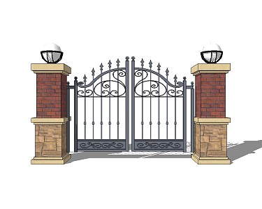 European-style gate, iron gate, iron gate 3d model