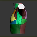 Medical Device 3D Anatomical Model of Human Torso with Color Coded Regions and Arm Structure