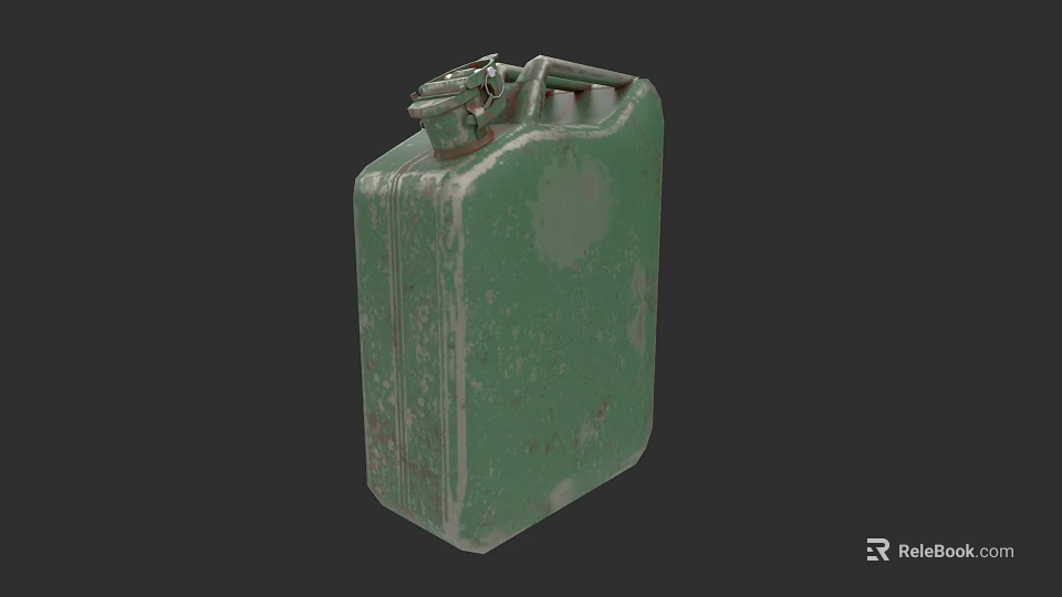Military Green Rusty Fuel Can Weapon Accessory For Combat Equipment 3d model 