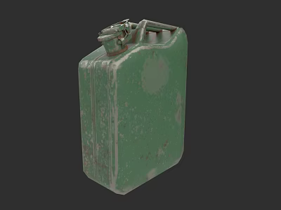Military Green Rusty Fuel Can Weapon Accessory For Combat Equipment 3d model