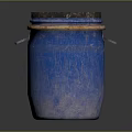 Hardware Tools Blue Storage Bucket With Black Lid Orange Rim And Metal Handle