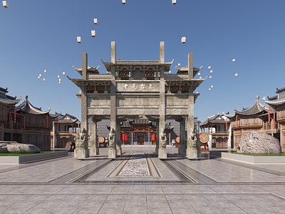 Ancient Architecture Ancient Architecture Archway Ancient Architecture Gate Head Chinese Architecture Ancient Town Ancient Architecture Chinese Architecture Archway 3d model