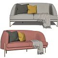 Modern double sofa 3d model
