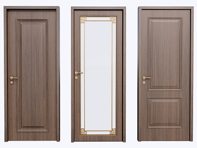 New Chinese style single door 3d model