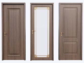 New Chinese style single door 3d model