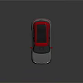 Stylish Modern Gray Car With Red Roof And Red Side Mirrors