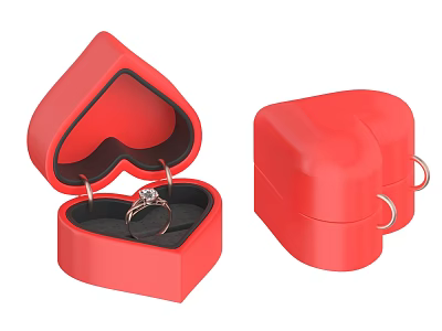 Diamond Ring Proposal Ring Gold Ring Diamond Ring Gift Box Jewelry Box Ring Box 3d model