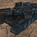 Futuristic Battle Tank With Glowing Barrel Intricate Armor On Cracked Desert Ground