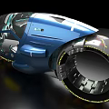 GRIFFON Functional Vehicle With Blue Futuristic Design Transparent Cockpit And Large Wheels