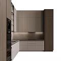 Modern Kitchen Interior With Sleek Cabinets And Integrated Appliances Countertop Design