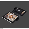 Smart Kitchen Device With Digital Screen Displaying Food Images And Base Stand 3d model