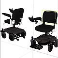 Sturdy Children's Electric Wheelchair With Black Seat Gray Base Armrests And Footrest