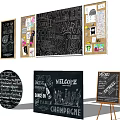Versatile Hanging Decor With Chalkboard Corkboard Menu Signs And Handwritten Messages