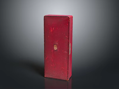 Vintage Red Wooden Stone Decorative Box With Smooth Surface And Classic Design 3d model