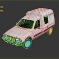 minibus minivan driverless bus school bus van box car 3d model