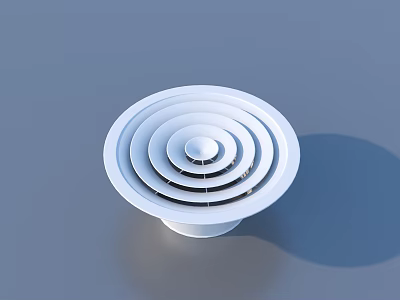 White Household Ventilation Cover with Multi Layered Circular Design for Home Air Circulation 3d model