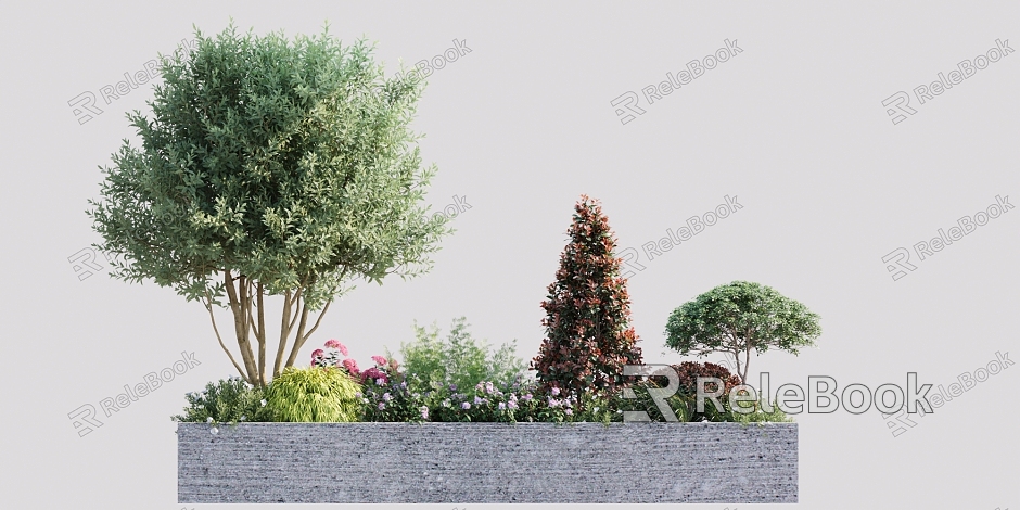 Modern Flower Box Flower Box Shrub Greening Combination model