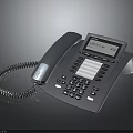 Modern Office Landline Phone With Handset Keypad And Digital Display Screen