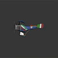 Vintage Blue Passenger Biplane With Italian Flag Colors Dual Propellers Red Wheels And Retro Design