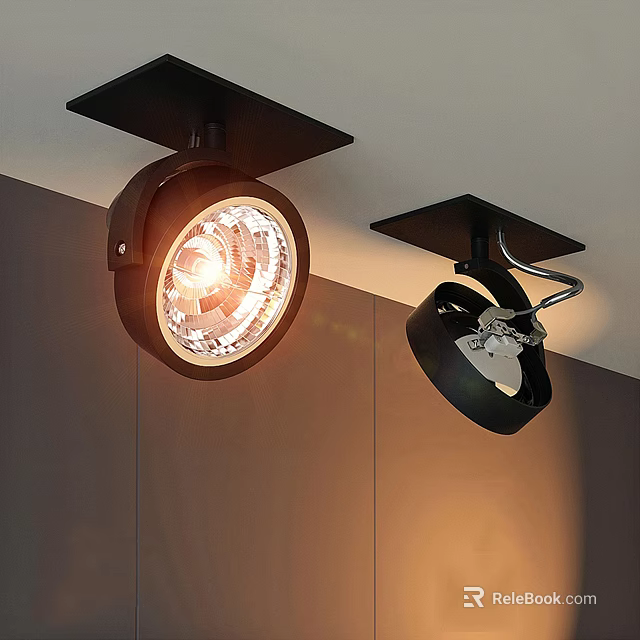 Modern Downlights And Spotlights With Sleek Design For Ceiling Bright Illumination 3d model 