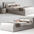 Modern Single Bed Bedroom Interior With Soft Pillows And Wooden Nightstand