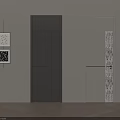 Modern Interior Hinged Doors in Dark Gray and Light Beige with Textured Panel Design 3d model