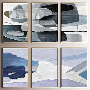 Modern abstract painting abstract decorative painting combination 3d model
