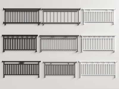 Modern Stainless Steel Railing Stainless Steel Guardrail Flag Platform Guardrail Stair Railing Iron Railing 3d model