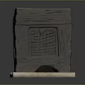 Intricately Carved Wooden Chest With Elephant Motifs On White Base Dark Background